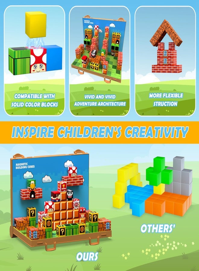 GaHoo Magnetic Blocks, Build 3D Magnet Building Toys World with Magnetic Tiles, Foldable Magnet Board, STEM Sensory Toy for Kids, Toy Building Sets Gifts for Age 3 4 5 6-10 Year Old Boys Girls - Image 5